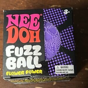 Schylling NeeDoh Fuzz Ball Flower Power Purple Velvet Squeeze Fidget Toy FPFZBND